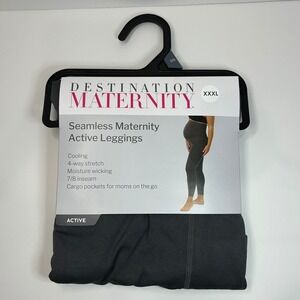 Destination Maternity Seamless Active Leggings Gray Cargo Pockets XXXL New